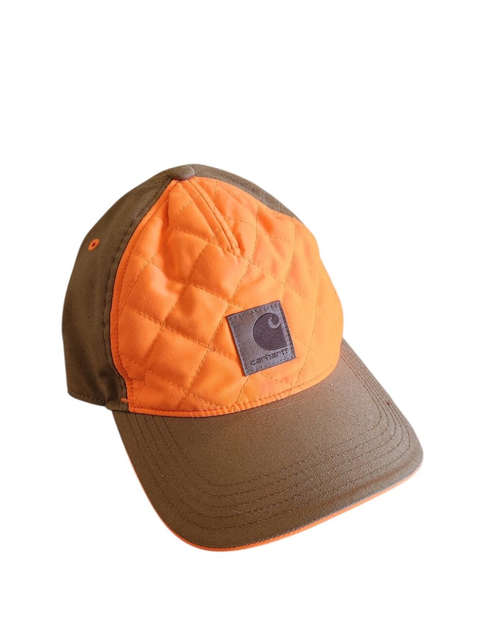 Carhartt Blaze Orange & Brown Upland Quilted Cap Baseball Hat